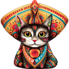 Chat en vêtements traditionnels sud-américains
