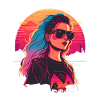 Synthwave Girl wearing sunglasses