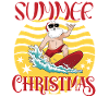 Summer Christmas Surfing Santa Claus