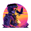 Synthwave Air-force Pilot