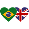 Brazil England Flag Heart