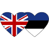 England Estonia Flag Heart