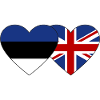 Estonie Angleterre Drapeau Coeur