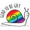 Froh, schwule Regenbogenschnecke zu sein
