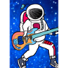 Astronaut spielt Gitarre