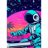 Astronaut DJ im Weltraum