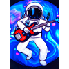 Astronaut spielt Gitarre