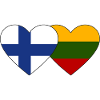 Finland Lithuania Flag Heart