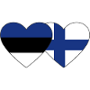 Finland Estonia Flag Heart