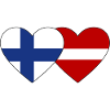 Finland Latvia Flag Heart