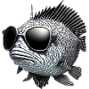 Big fish with sunglasses