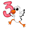 3rd birthday motif seagull - three years