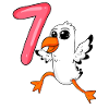 7th birthday motif seagull - seven years