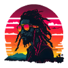 Synthwave Jamaican Rasta Man