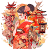 Japanese traditional motif