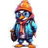 Dessin animé pingouin mignon