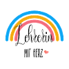 Lehrerin mit Herz! Regenbogen, personalisierbar