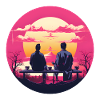 Synthwave japan male friendship
