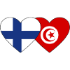 Finland Tunisia Flag Heart