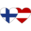 Finland Austria Flag Heart