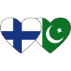 Finland Pakistan Flag Heart