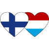 Finland Luxembourg Flag Heart