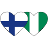 Finland Nigeria Flag Heart