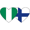 Nigeria Finland Flag Heart