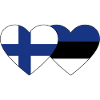Finlande Estonie Drapeau Coeur