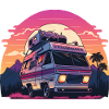 Synthwave Camper sunset