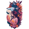 shewolfdaughter wolf wolves woman flowers