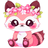 Pink Girly raccoon with flowers