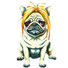 Pug with wig #PugLife