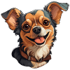 Chihuahua Dog Portrait Cartoon