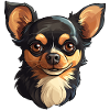 Chihuahua Dog Cartoon Portrait