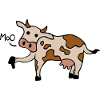 Moo / Boo Cow Thumbs Down