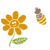 Bee And Flower Love (White)