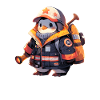 Pinguin Feuerwehrmann