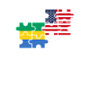 Gabon USA Flag Américain Gabonais