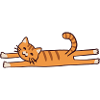 stretching orange cat