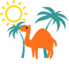 Camel palm trees