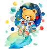 Teddy bear in space
