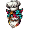 Cooking Cat with Rainbow, Creative
