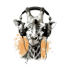 Gigi the audiophile giraffe