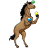 Horse juggler juggling