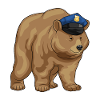 Bear Policeman Police Cap Police