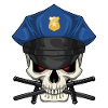Skull Policeman Baton Police
