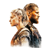 Young Viking couple fights together
