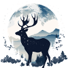 Deer Forest Moon Nature