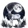 Hirsch Wald Mond Natur